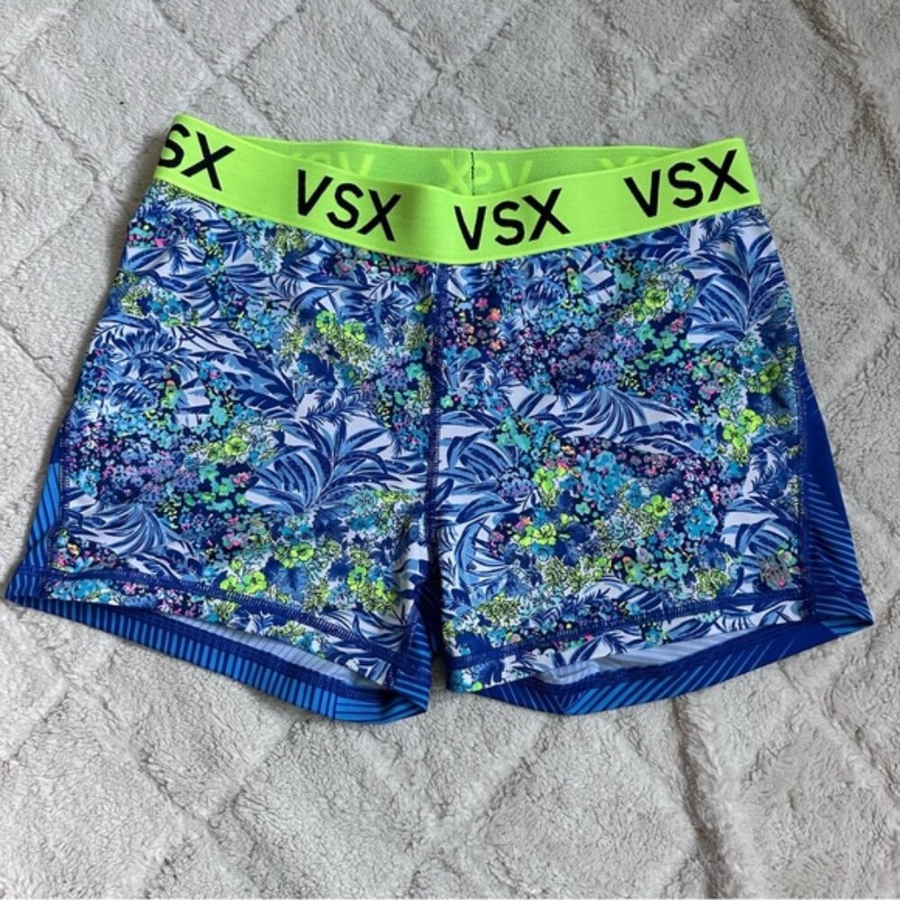 Victoria's Secret Sport | Blue Tropical VSX Biker Shorts | Size Large